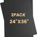 2 Pack Corrugated Plastic Board for Indoor and Outdoor Use, 4 Mm Thick Poster Board, 24x36 Inches, Black Plastic Sheets, Waterproof Coroplast Sheets and Blank Yard Signs