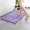 Bathroom Rugs Mat 24x17 Non Slip Chenille Bath Mats Bath Rugs for Bathroom Shower Purple