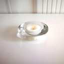 4 Pack,Clear Tealight Candle Holders, 3" Round Chunky Glass Candle Holder