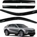 AUXKO Rain Guards for Cadillac Lyriq 2023-2025, Window Vent Visors Accessory - Tape-On Rain Guard Window Visor for Cadillac Lyriq, Easy Install Car Side Window Wind Deflectors & Visors Smoke Black