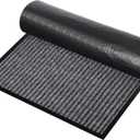 ToLanbbt 2' x 3' Front Door Mat Extra Large Commercial Industrial Rug Heavy Duty Outdoor Indoor Entryway Doormat Low Profile Welcome Entry Door Mat Non Slip Backing for Entrance Home Office, Gray