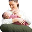 Boppy Nursing Pillow - Firm, Ergonomic U-Shaped Bottle and Breastfeeding Pillow with High Lift for Comfort and Support, Spacious Surface - Luxe - Quilted Moss