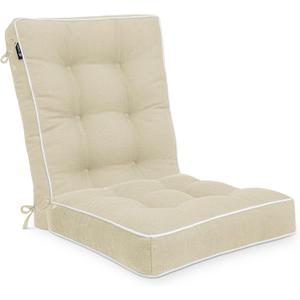 Favoyard Rocking Chair Cushion Set, Indoor & Outdoor Rocker Cushions, Water Resistant Seat Cushion Set for Patio Furniture 3-Year Color Fastness Chair Pads with Ties, Beige