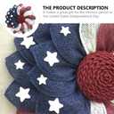 Hemobllo American Patriotic Fabric Wreath for Front Door Independence Day Decoration Flag Garland for Memorial Day and Fourth of July Festive Floral Door Ornament