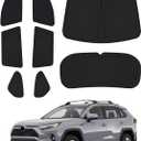 Canvcle Window Shades for Toyota RAV4 2019-2025 Accessories Windshield Sun Shade Side Rear Window Covers Sunshade Sun Visor Shield Privacy Protection for Camping Keep Vehicle Cool Black 8PCS