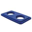 Suncast Commercial Resin Lid with Bottle and Can Recycling Slot for 23 Gallon Slim Trash Cans, Snap-On Design for Easy Waste and Recycling Sorting, Blue, Made in the USA