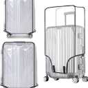 Clear PVC Luggage Cover Protectors - Transparent Waterproof Suitcase Sleeve for 20"+24"+28" Wheeled Suitcases (3PCS)