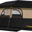 FanttikOutdoor Zeta C10 Pro Max Instant Cabin Tent 10 Person Camping Tent Setup in 60 Seconds with Rainfly & Windproof Portable with Carry Bag for Family Camping & Hiking, Upgraded Ventilation, Khaki