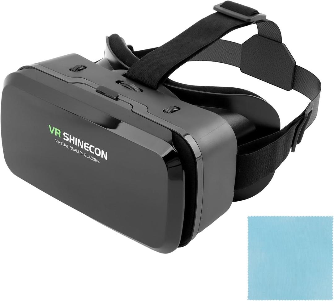 VR Headsets Virtual Reality Headsets for Phone Cell Phone 3D Glasses Helmets VR Goggles for TV Movies Video Games Support 4-6inches Mobile Screen,100 Large Viewing Angle(Black)