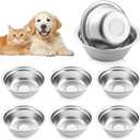 Metal Dog Bowls Stainless Steel 8 PCS Small Pet Food and Water Bowls for Dogs & Cats, Rust-Resistant, Easy to Clean, Dishwasher Safe