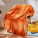 NEWCOSPLAY Super Soft Throw Blanket Orange Premium Silky Flannel Fleece Leaves Pattern Lightweight Bed Blanket All Season Use (Orange, Throw(50"x60")
