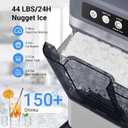 Nugget Ice Maker Countertop 44 Lbs/24h, Chewable Nugget Ice Machine with Side Water Tank, Ready in 5-10 Mins, Self-Cleaning Pellet Ice Machine,Stainless Steel,Scoop Included