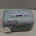 BOYATU Travel Makeup Bags Cosmetic Organizer Bag: 3-Set Large Capacity Make up Bag - PU Leather Toiletry Bags for Women - Wide Open Portable Pouch with Divider & Handle (01-Light Blue)