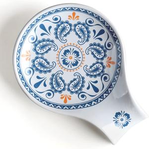 Bosilunlife Kitchen Spoon Rest - Ceramic Cooking Spoon Holder for Stove Top and Counter, White Coffee Spoon Rest, Decor for Kitchen Counter, Coffee Bar Accessory