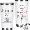 Christmas Difference Maker Gift 20 OZ Stainless Steel Tumbler & Keychain, Employee Appreciation Gifts, Christmas Anniversary Birthday Inspirational Gifts for Teachers Nurse Boss Coworker Best Friend