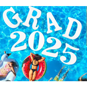 Arrowbash Large Grad Prom 2025 Floating Letters 20 x 15 Inch Pool EVA Foam Letters 2025 Graduation Pool Party Decorations Congrats Grad Party Decor