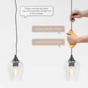VONLUCE Pendant Light Kitchen Island, Matte Black Pendant Light Fixture with E26 Base & Adjustable Cable, Modern Pendant Lighting with Glass Shade for Living Room Bedroom Hallway