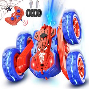 Spider Remote Control Car for Boys, RC Stunt Car with Light Spray, RC Cars Rechargeable Double Sided Driving 360 Flip Rotating Racing, Toys for Kids Age 4-6 6-8 8-12 Birthday Gifts