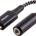 Philips Connection to 3.5mm Auxiliary Audio Adapter, 4" - Black/White Braided