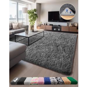 Ophanie Upgrade 6x9 Rugs for Living Room, Grey Fluffy Carpet Large Fuzzy Plush Shag Comfy Soft, Non-Slip Indoor Floor Carpet, for Kids Boys Girls, Room, Bedroom, Playroom, Home Decor Aesthetic