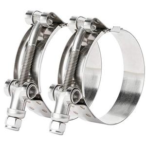 ISPINNER 2 Pack 5 Inch Stainless Steel T-Bolt Hose Clamps, Clamp Range 133-141mm for 5" Hose ID, Pack of 2