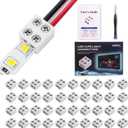 40 PCS 2-Pin 8mm Solderless LED Strip Connectors, Reliable and Easy-to-Install, Solidly Connected LED Light Connectors