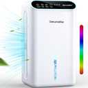 Dehumidifiers for Home, Up to 800 Sq.ft, 86oz Water Tank, Dehumidifiers for Bedroom with Essential Oil Diffuser, 7 Color LED Light, 24H Timer, Auto Shut-off, Ideal for Bathroom Basement Closet RV (White)