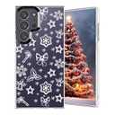 GUESNUY Christmas Phone Case for Galaxy S24 Ultra, Aesthetic Xmas Case Compatible for Samsung Galaxy S24 Ultra, Soft TPU Funny Christmas Winter Pattern Print Designed Anti-Slip Shockproof Phone Case