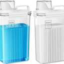 Laundry Detergent Dispenser for Laundry Room,94oz Fabric Softener Dispenser,Liquid Laundry Detergent Container,Laundry Detergent Organizer for Laundry Room Organization with 6 Labels,2 Pack