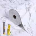 Drawer and Shelf Liner for Kitchen Cabinet Non Slip Waterproof Shelf Paper Non Adhesive Refrigerator Liners White Marble Easy Liners for Bathroom Cupboard (White Marble, 12 in X 10 Ft)