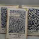 Framed William Morris Wall Art Set of 3, Large Vintage Blue Botanical Floral Canvas Prints, Farmhouse Aesthetic Wall Decor for Living Room Bedroom Hallway Office, 16x24 Inch