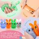 Squishy Easter Bunny,Easter Basket Stuffers Stress BallsToys for Kids Adults,4Pack Bunny Squeeze Ball Stress Relief Fidget Toys Easter Party Favor Gifts
