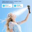 Otlonpe Handheld Misting Fan Portable, Powerful High Speed, Small Personal Rechargeable Cooling Mister Fan Water Spray Mist, 4000mAh Battery Operated for Travel Indoor Outdoor Hand Desk (Black)