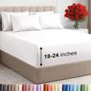 CGK Linens 6-Piece Extra Deep Pocket Sheet Set With Extra Matching Pillowcases - Queen Size Bed Sheets Fits 18"-24" Mattresses, White