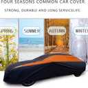 MORNYRAY Waterproof Car Cover All Weather Snowproof UV Protection Windproof Outdoor Full car Cover, Universal Fit for Sedan (Orange, A6-Fit Sedan Length(207-216 inch)