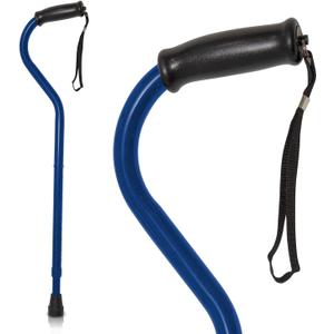 Vive Walking Cane - Heavy Duty Adjustable Cane 29"-38, Supports Up to 600lb - Ergonomic Offset Hand Grip - Bariatric Walking Stick for Men, Women, Senior, Adult - 3/4 Inch Rubber, Weighs 2.5 lbs (Midnight Blue)