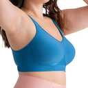 Truekind Bras for Women - Comfortable Wireless Support Bra, Seamless Full Coverage No Underwire Bra for Everyday Comfort (Blue, XXL)
