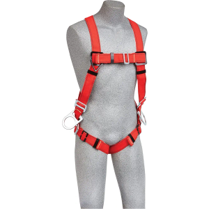 3M Protecta PRO 1191381 Fall Protection Full Body Welders Harness, With 3 D-Rings, Pass Thru Legs, 420 Pound Capacity, Medium/Large, Red/Black