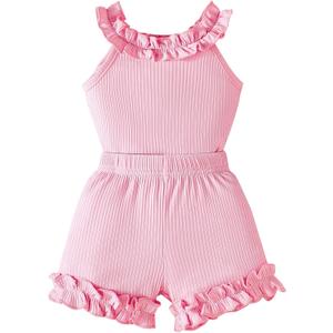 Newborn Baby Girl Clothes Summer Infant Toddler Outfits for 3 6 12 month Perfect Gifts for Baby Girls (Pink)