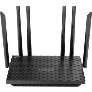 WiFi Router, 6-Antenna High-Gain Router, 802.11 b/g/n Internet Router, Supports Router, Bridge, Repeater and AP Modes for Home Office