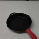 Lodge 12 Inch Cast Iron Skillet with Red Silicone Hot Handle Holder  Pre-Seasoned Frying Pan for Stove, Oven, Grill & Campfire  Made in the USA  Durable, Nonstick Cast Iron Cookware  Black