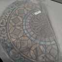 ANDSTAR 18" x 30" Half Round Door Mat Non-Slip Entryway Doormat Durable Rubber Door Mats Low-Profile Heavy Duty Doormat Easy Clean Rugs Indoor Outdoor Entry Decoration for Home, Garage, Patio(2 Pcs) (Khaki Pattern Texture)