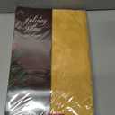 Newbridge Christmas Carol Holiday Noel Damask Fabric Tablecloth, 60 x 84 Inch Rectangle, Gold, Holly Leaf Poinsettia Weave, Wrinkle Free Soil Resistant Easy Care Table Cover