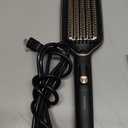 PRITECH Hair Straightening Brush Ionic 250-450°F Fasting Heating Anti-Scald & Auto-Off, Wide Plates Flat Iron Comb Teeth Dual-Voltage Straightener Hot Brush Ionizer Anti-Frizz (Black)