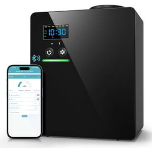 Waterless Essential Oil Diffuser 5000 Sq.Ft Coverage for Home Hotel Office, 200ml Cold Air Scent Machine for HVAC, Bluetooth App Control, Quiet No-Heat Aroma Diffuser