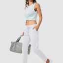 G Gradual Women's Pants with Deep Pockets 7/8 Stretch Ankle Sweatpants for Golf, Athletic, Lounge, Travel, Work (White, XXL)