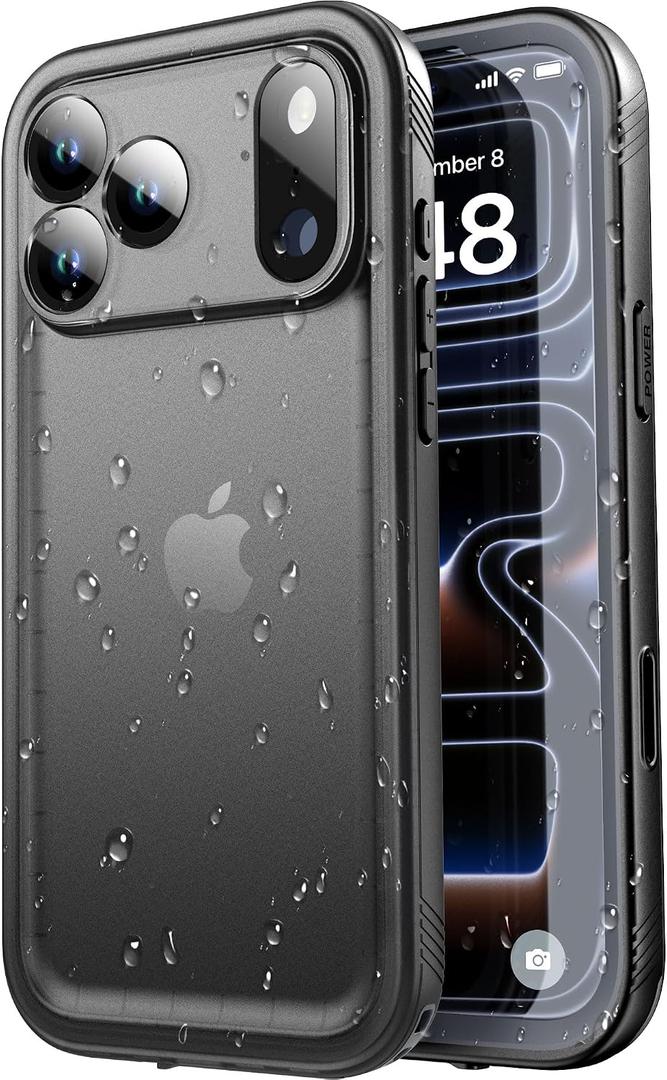 SPORTLINK for iPhone 17 Pro Case - IP68 Waterproof Military Protective Full Body Heavy Duty Shockproof 360 Sealed Dustproof with Camera Screen Protector Phone Cover for iPhone 17 Pro 6.3" Black