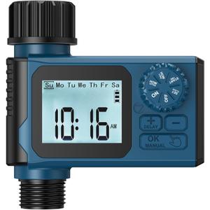 Sprinkler Timer, Hoses Timer for Watering, Water Scheduling Device for Tube Programmable with Auto/Manual/Rain-Delay Watering System, Water Hoses Timers for Yard, Lawn, Pool (Blue)