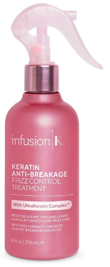 Infusion K Keratin Anti-Breakage Frizz Control Treatment with UltraKeratin Complex - Reduces Air Dry Time & Leaves Hair Silky Smooth | Color Safe | Paraben, Cruelty, & Sulfate Free (8 Fl Oz)