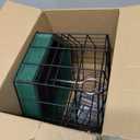 Kingsyard Squirrel Proof Platform Bird Feeders for Outdoor Hanging, 10" Wide Metal Caged Bird Feeder for Small Wildbirds Finches, Recycled Plastic Feeding Platform with Metal Seed Tray, Green